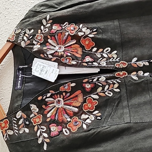 ANTIK BATIK GREEN GOAT LEATHER BLOUSE - Picture 3 of 11